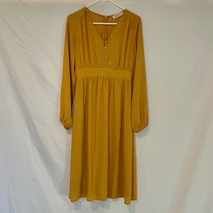 Roolee long sleeve yellow dress size small